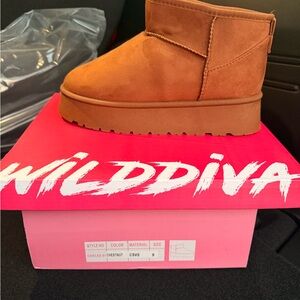Wild Diva Tan Ankle Boots